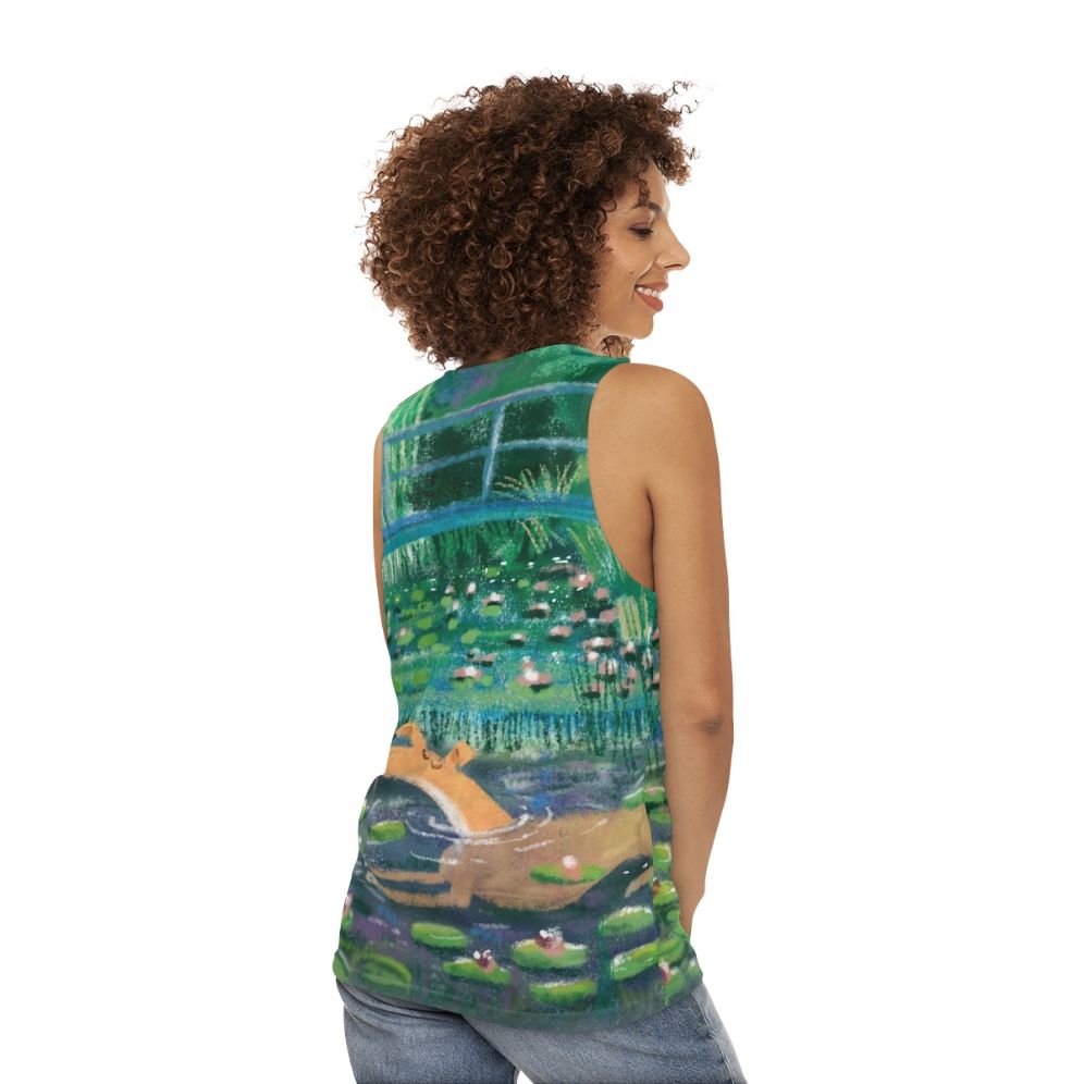 Greyhound Impressionism Unisex Tank Top - women back