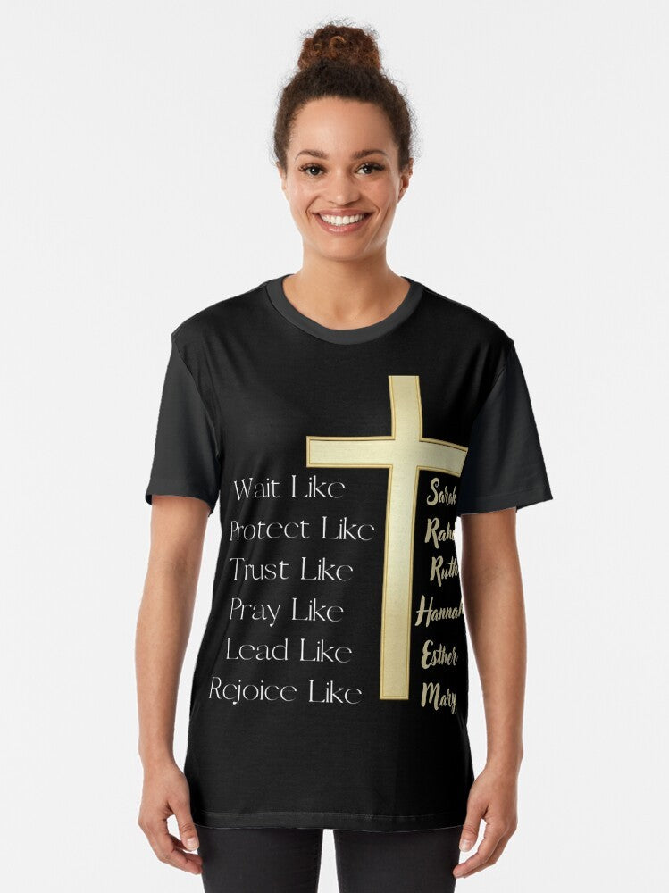 "Trust in the Lord: Christian Graphic T-Shirt with Bible Verse Inspired Design" - Women