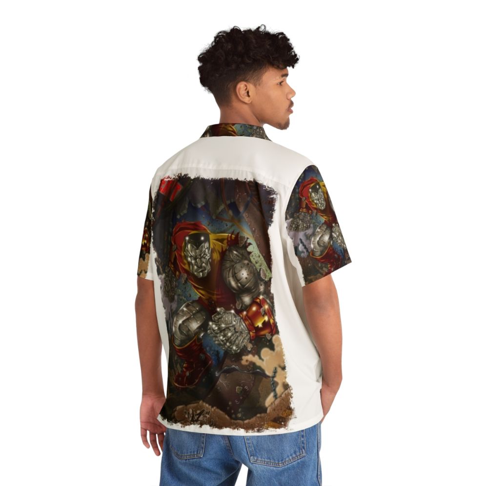 Colossus Hawaiian Shirt with Superhero Comic Book Design - People Back