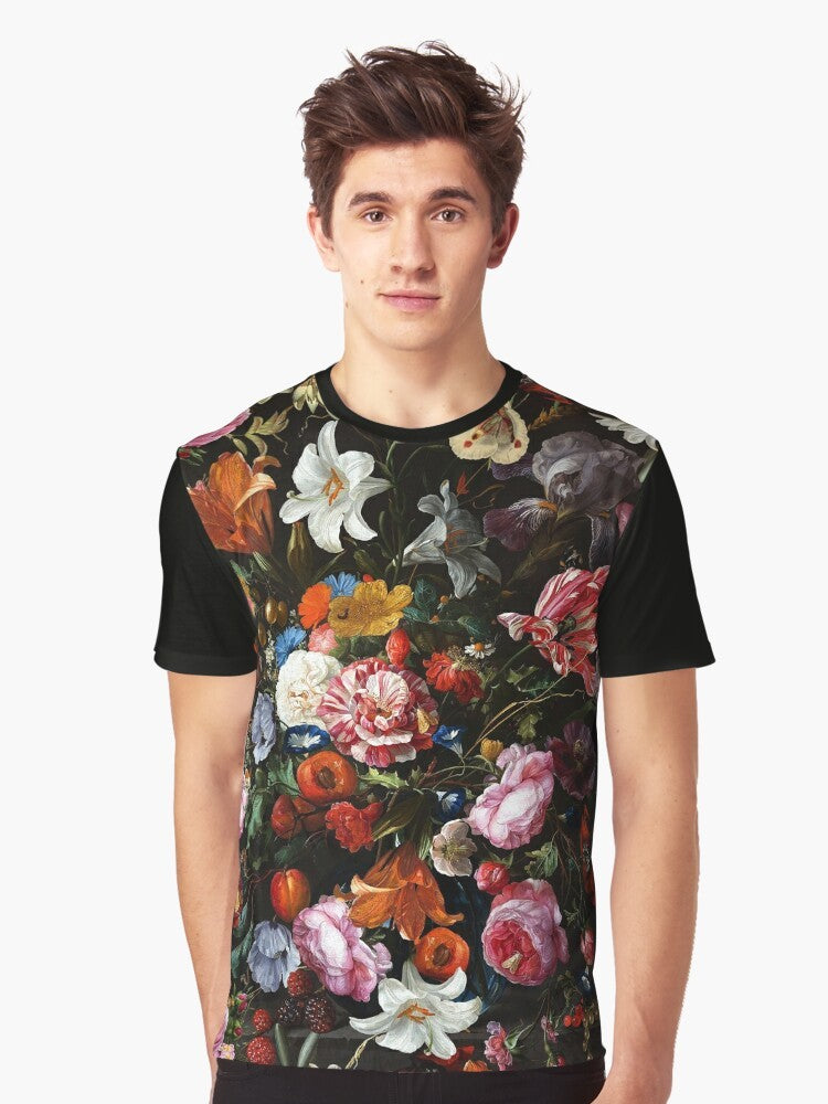 Vintage botanical flowers graphic design on a t-shirt - Men