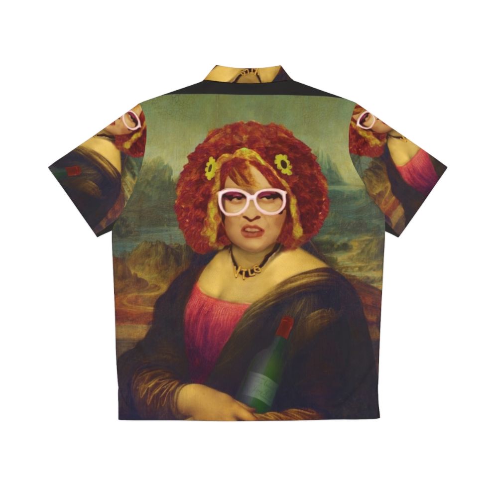 Moaner Linda No Gold Frame Hawaiian Shirt with Kathy Burke and Mona Lisa - Back