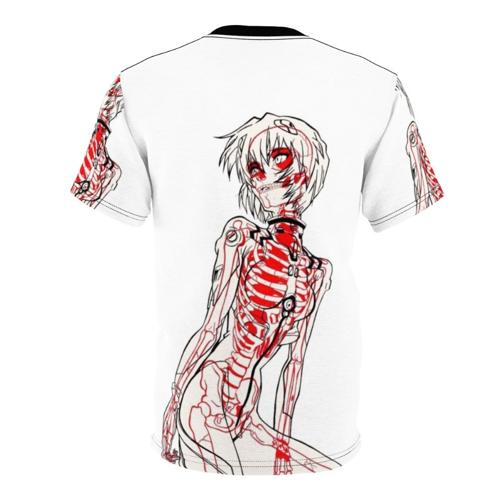 Neon Genesis Evangelion inspired anime t-shirt featuring the character Rei Ayanami - Back