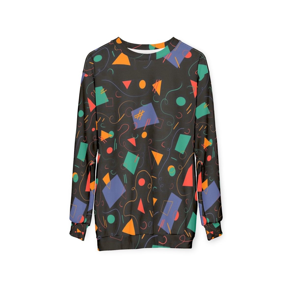 Retro arcade carpet pattern sweatshirt - hanging