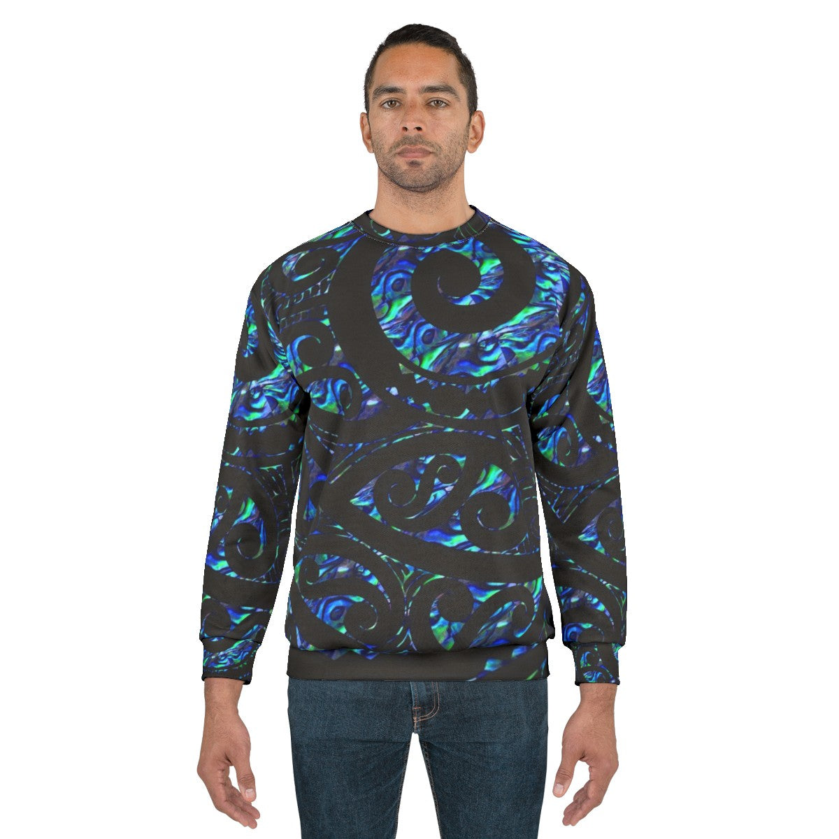 New Zealand Maori Paua Tattoo Koru Design Sweatshirt - men