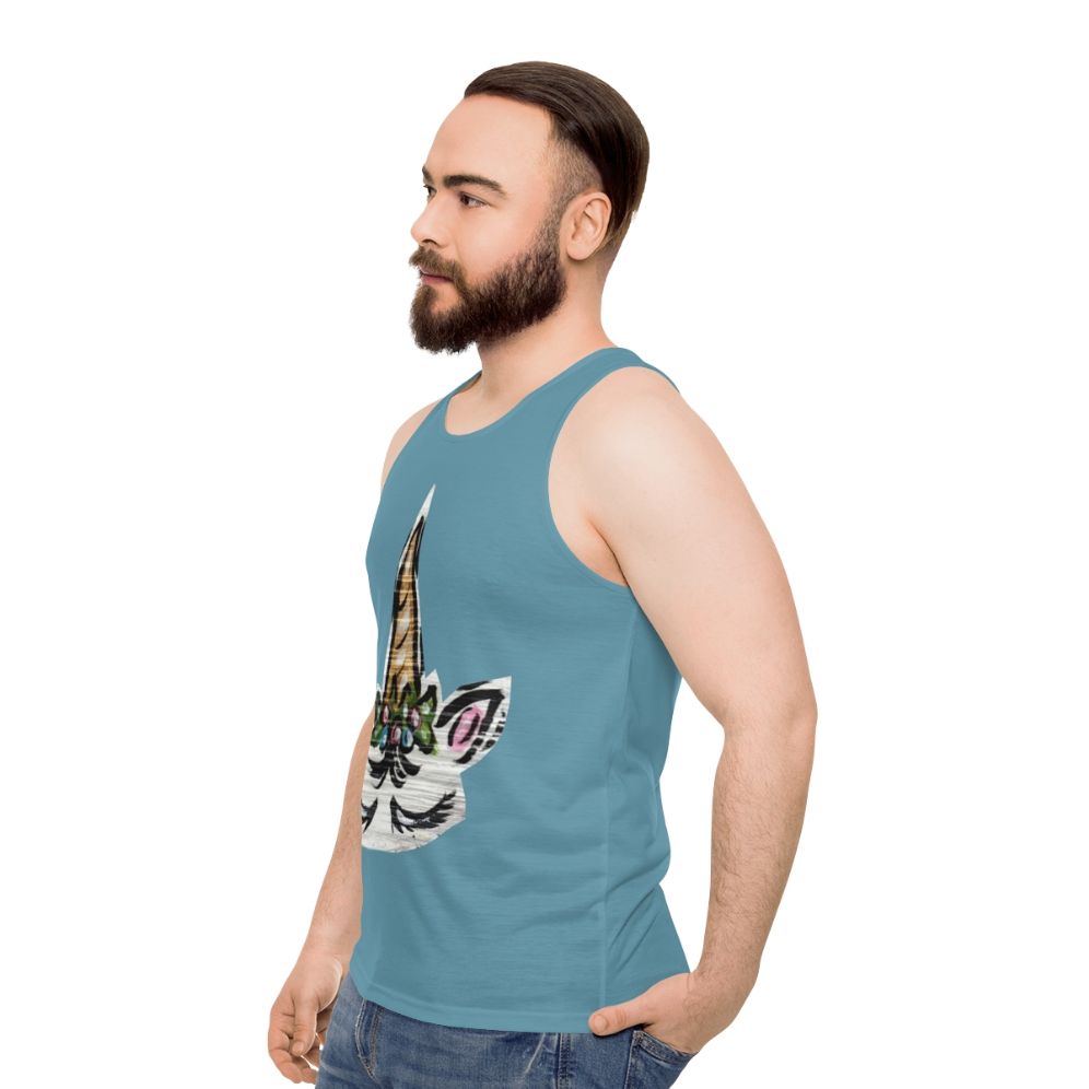 Unisex floral unicorn tank top - men side