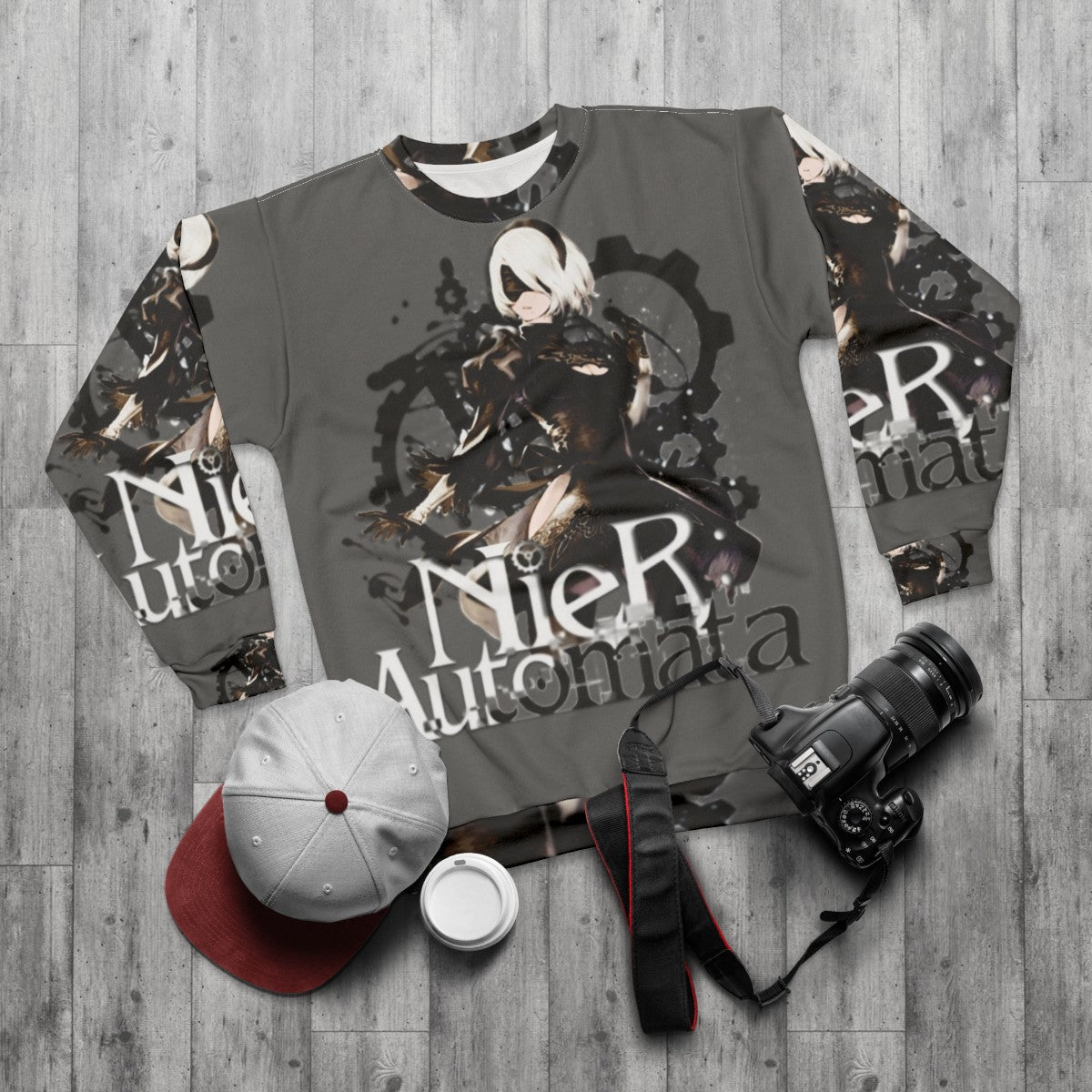 Nier Automata Sweatshirt - flat lay