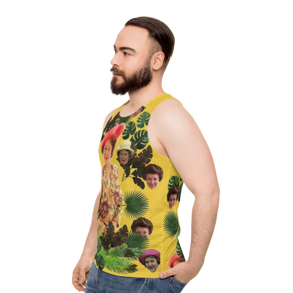 Hyacinth Bucket Bloomin' Unisex Tank Top - men side