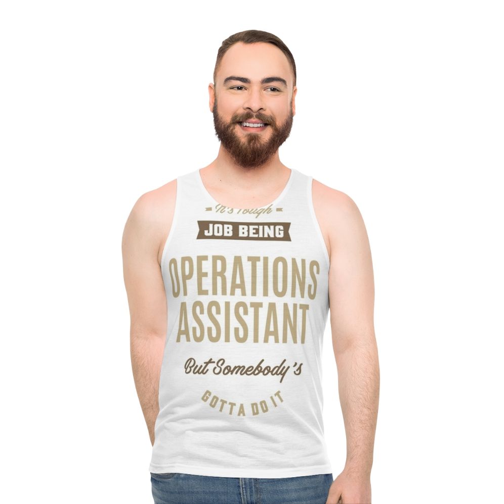 Unisex operations assistant graphic tank top - men