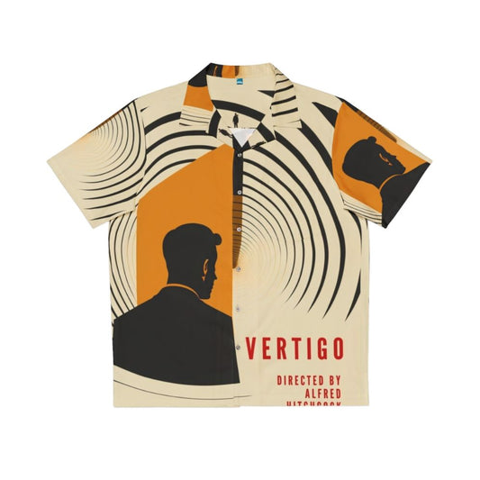 Vintage Vertigo Movie Poster Hawaiian Shirt featuring Alfred Hitchcock's classic film