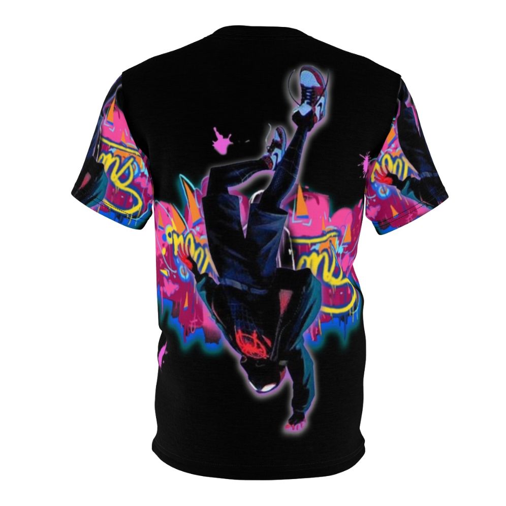 Spiderman fan art t-shirt featuring purple shadow and "free falling" text - Back