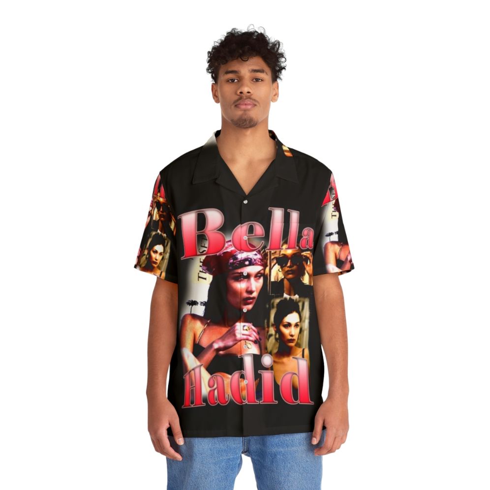 Bella Hadid Inspired Y2K Vintage Hawaiian Shirt - People Front