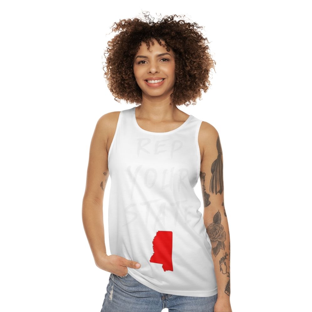 Unisex Mississippi state pride graphic tank top - women