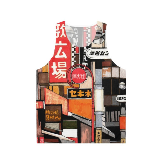 Unisex tank top featuring colorful Tokyo street signs