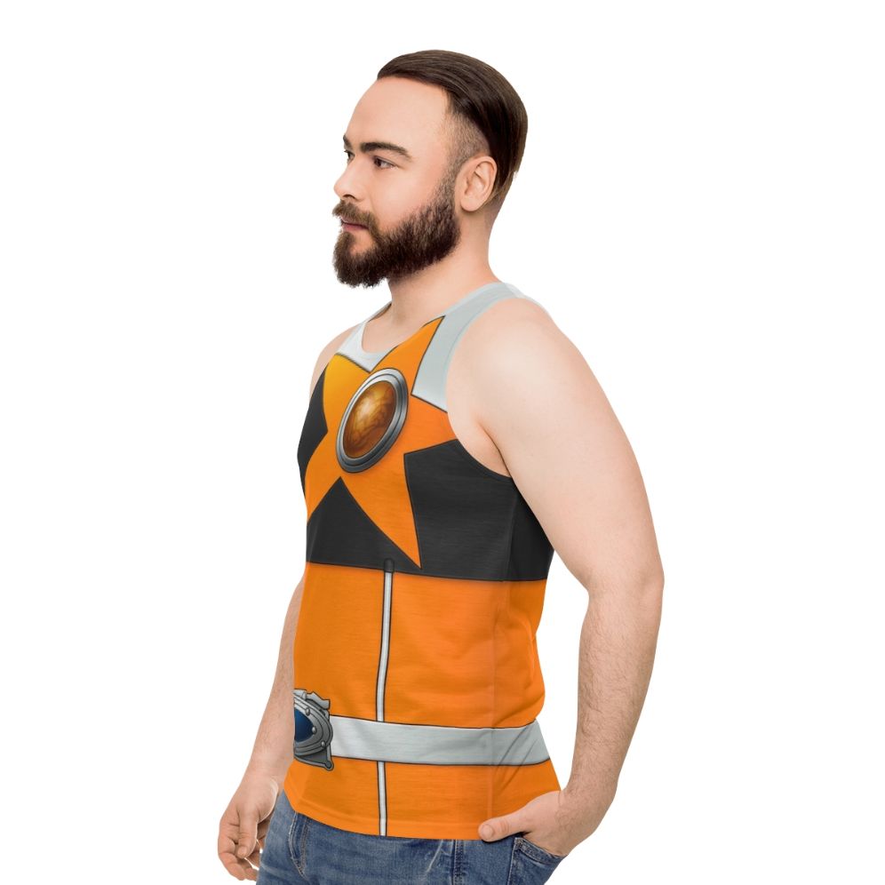 Sasoriorange unisex tank top with space and super sentai design - men side