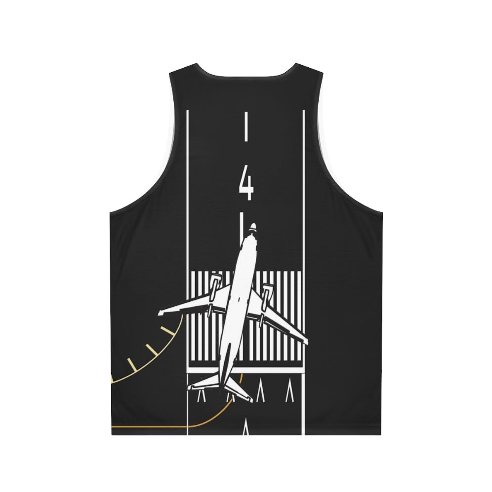 Runway 4 Left Unisex Aviation Tank Top - Back