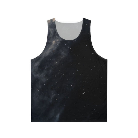 Melancholy unisex tank top with night sky and galaxy design