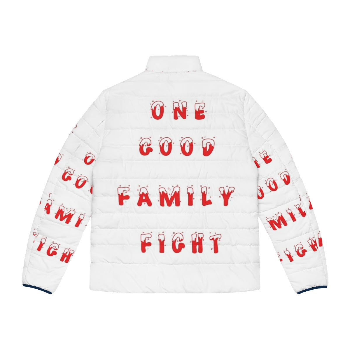 Schitt's Creek inspired puffer jacket with Christmas quotes and characters - Back