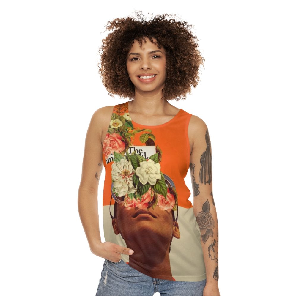 Unexpected vintage floral unisex tank top - women