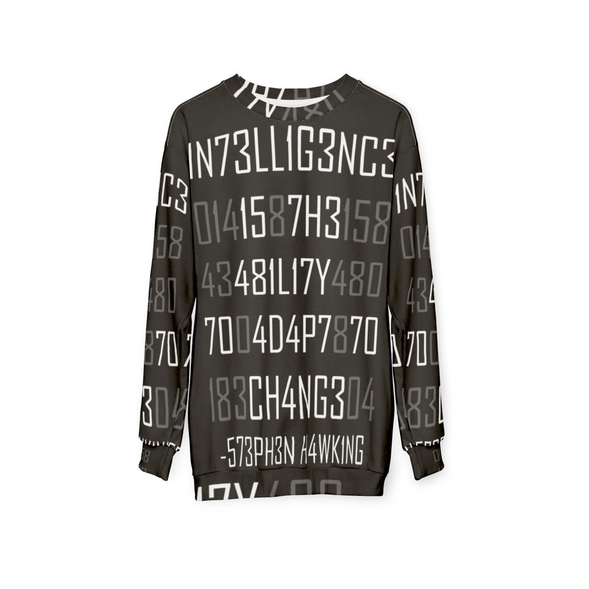 Encoded Adapt Or Die Sweatshirt for Science Enthusiasts - hanging