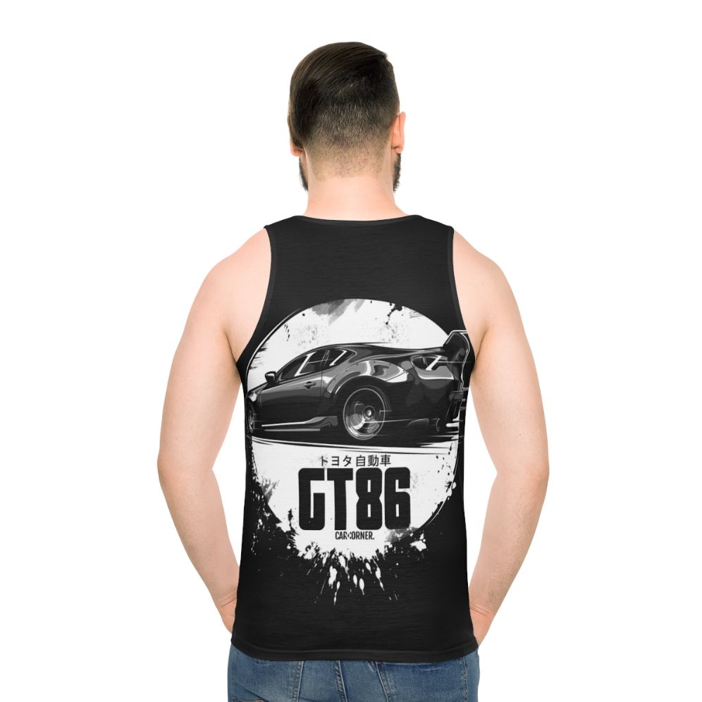 Toyota GT86 Unisex Lowered Car Graphic Tank Top - men back