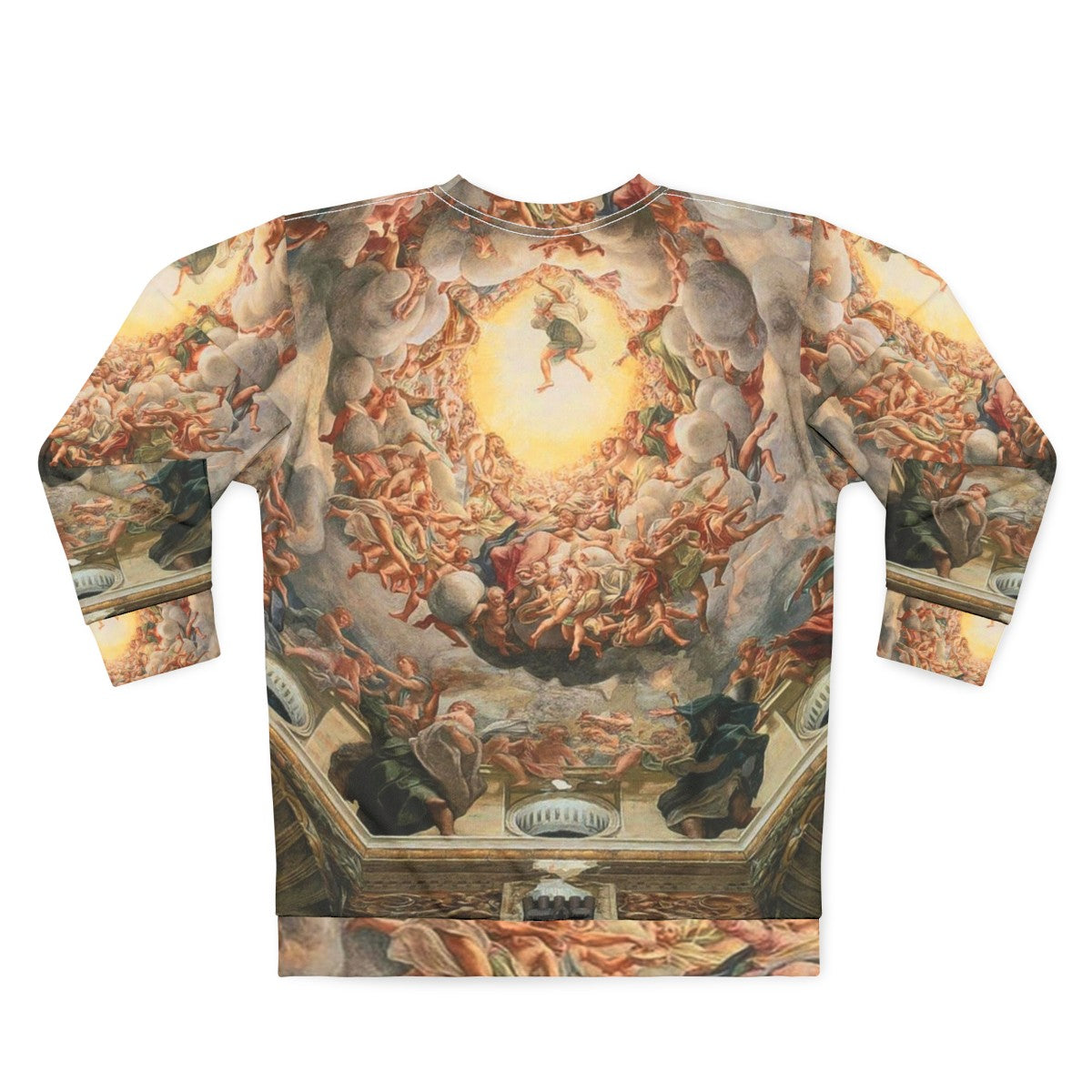 Sistine Chapel ceiling sweatshirt featuring Michelangelo's renaissance art - Back