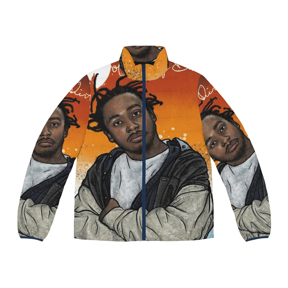 ODB Graffiti 1 Puffer Jacket featuring a portrait of the legendary rapper Ol' Dirty Bastard