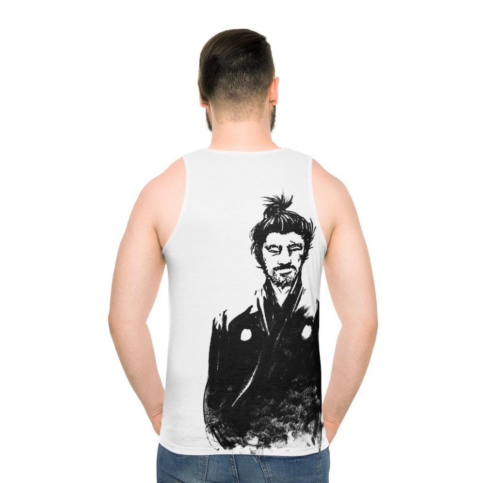 Yojimbo Unisex Tank Top Featuring Iconic Samurai Character - men back