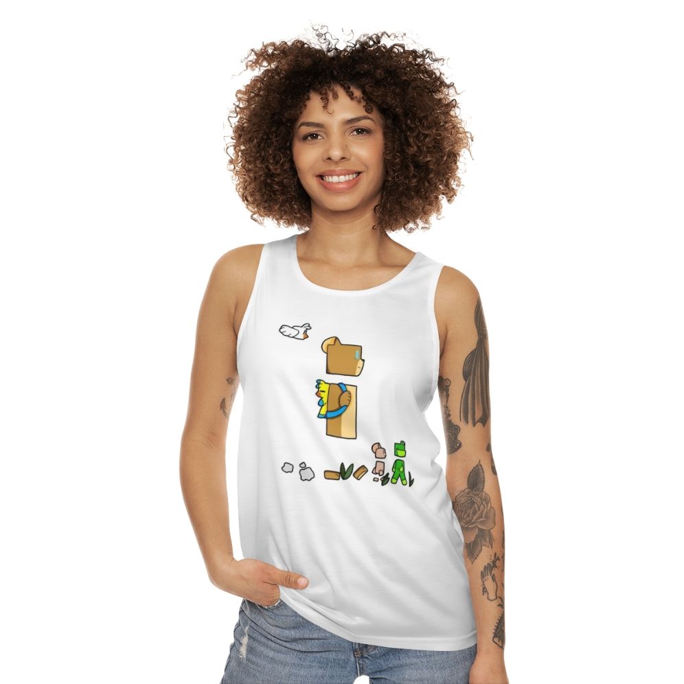 Unisex superhero teddy bear tank top - women