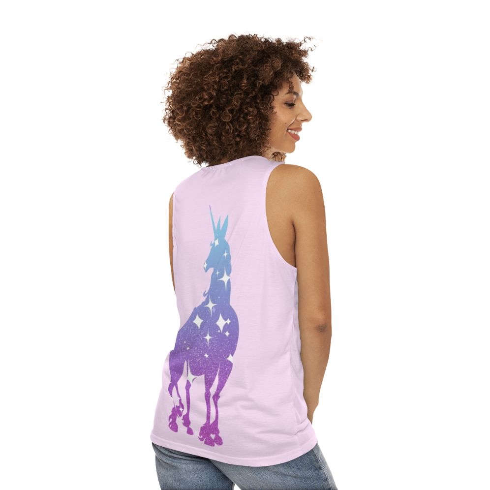 Dreamer Unicorn Silhouette Unisex Tank Top - women back