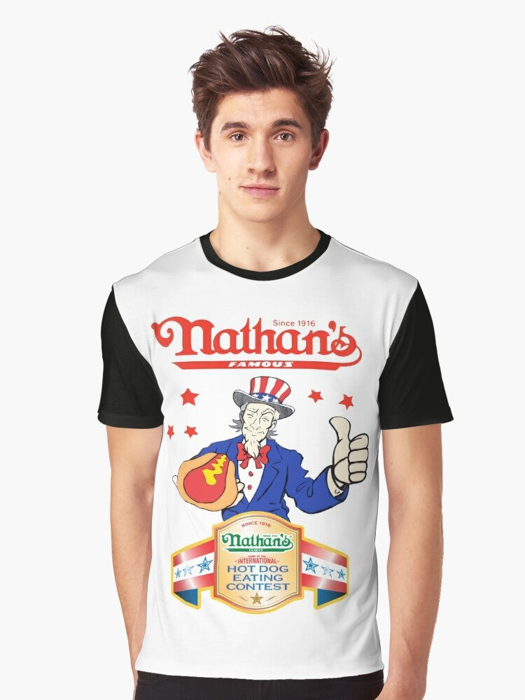 Joey Chestnut Nathan's Hot Dog Eating Contest 4th of July 2021 Graphic T-Shirt - Men