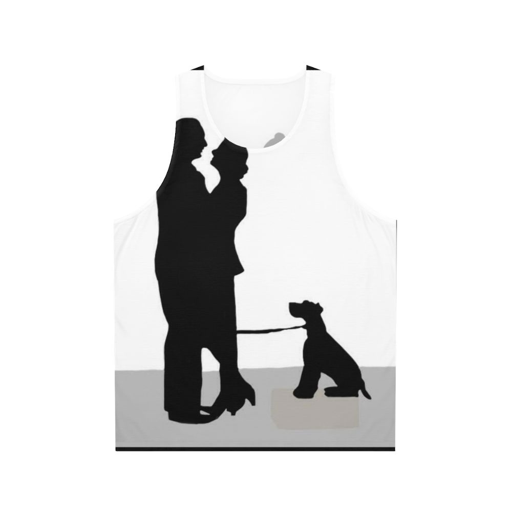 Unisex tank top with "The Thin Man" movie silhouette design