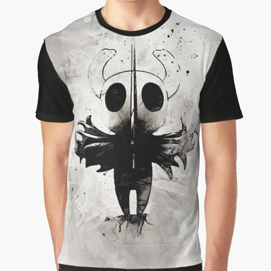 Hollow Knight video game inspired watercolor painting graphic t-shirt design
