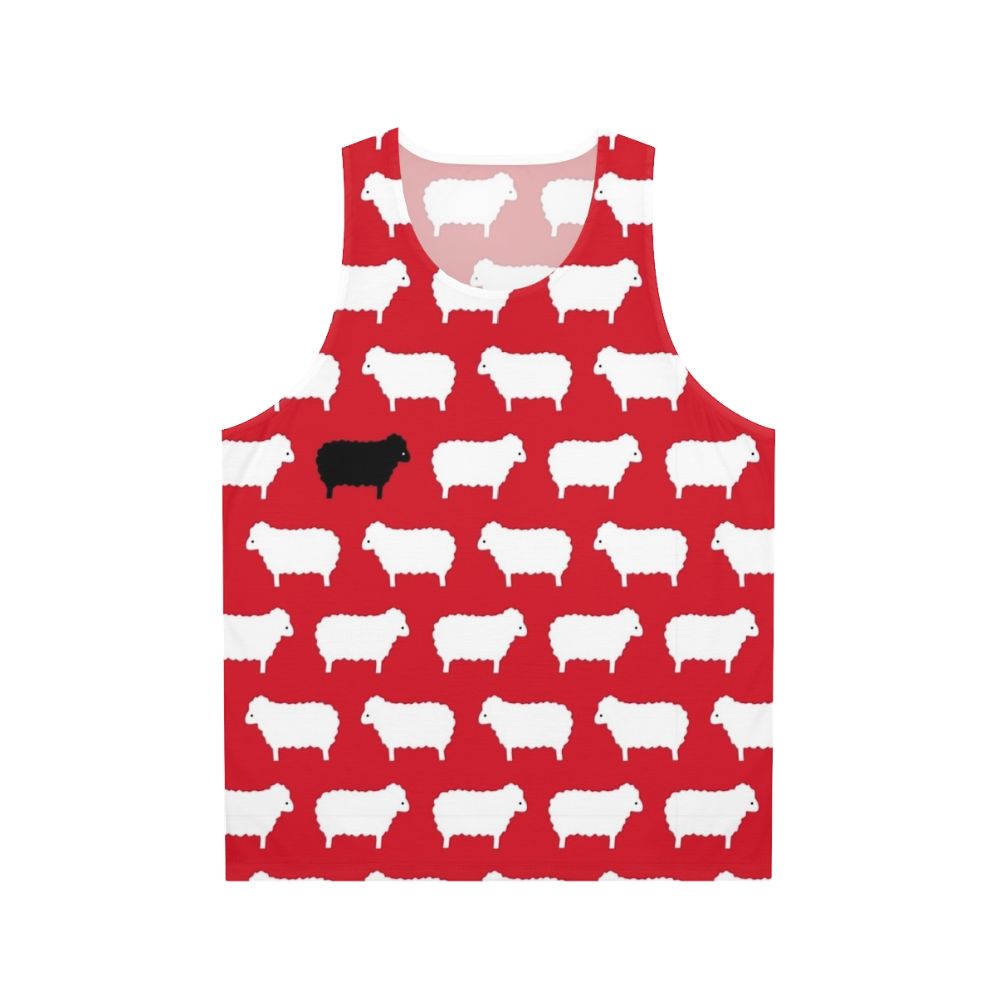 Black sheep pattern unisex tank top