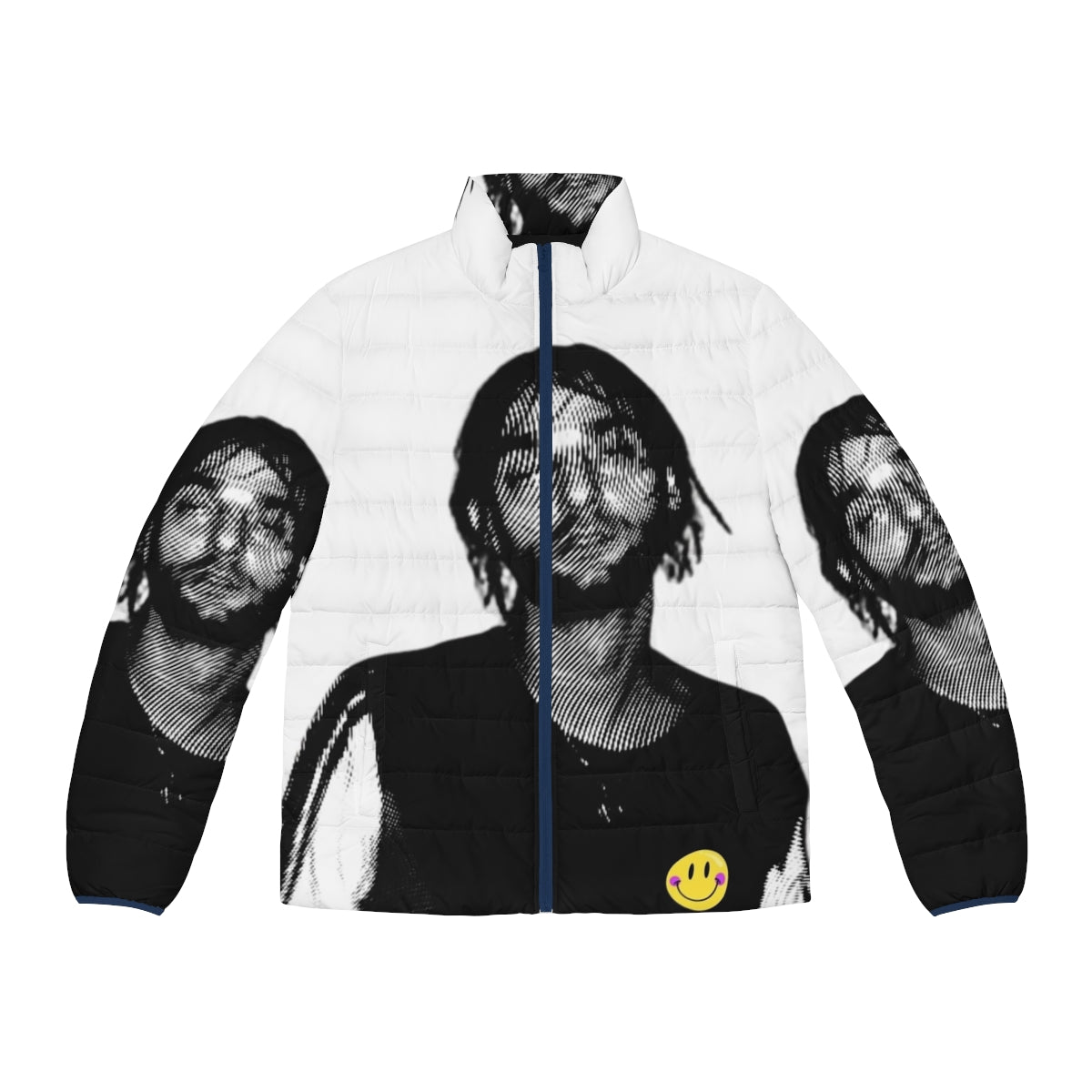 Ricardo Villalobos iconic photo printed on a high-quality puffer jacket for music lovers and festival-goers