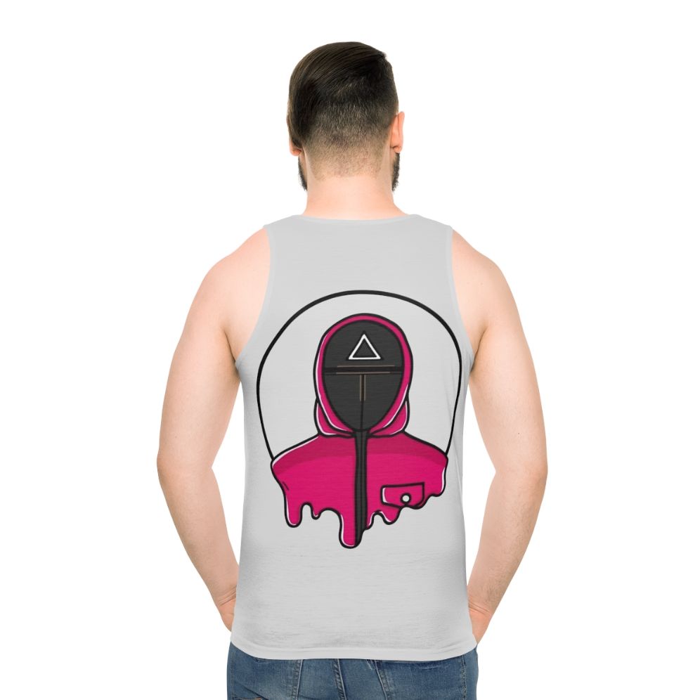 Unisex Squid Game Guard Triangle Tank Top - men back