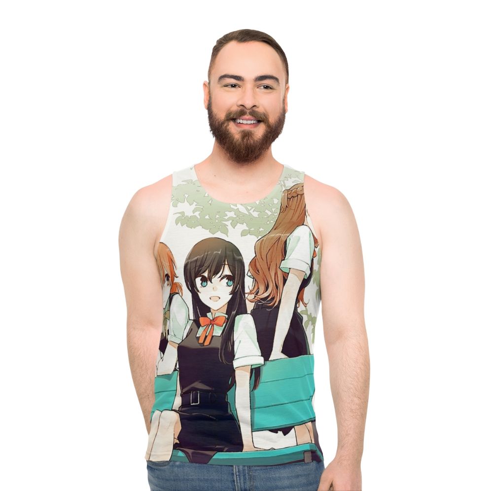 Bloom Into You Yuri Manga Anime School Uniform Tank Top - men