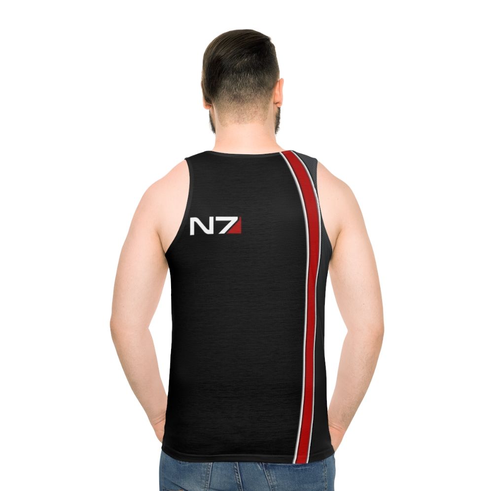 N7 Mass Effect Emblem Unisex Tank Top - men back