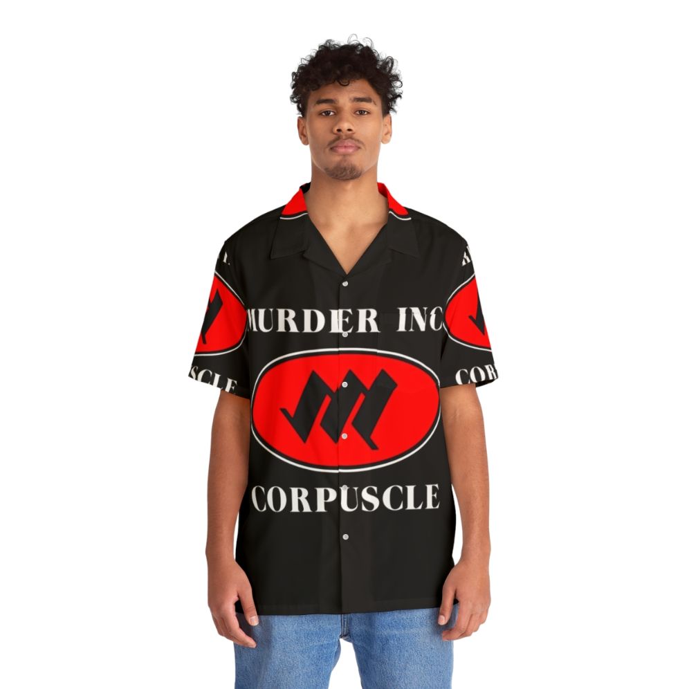 Murder Inc Corpuscle Hawaiian Shirt with Industrial Music Inspired Design - People Front