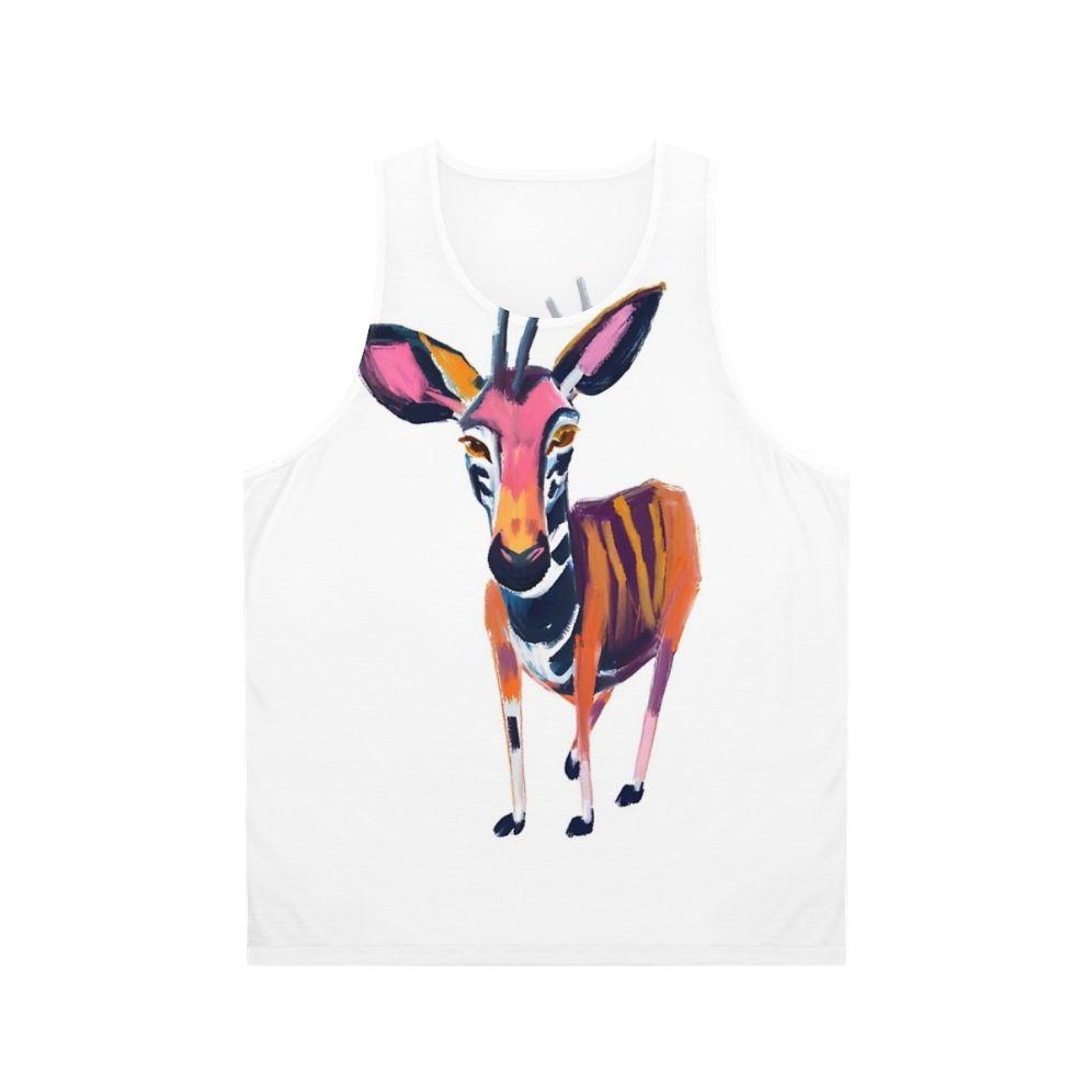 Okapi unisex tank top with text "Okapi Animals Are About To Go Extinct"