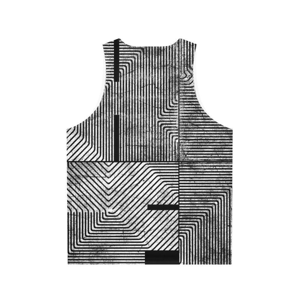 Unisex tank top with abstract geometric design - Back