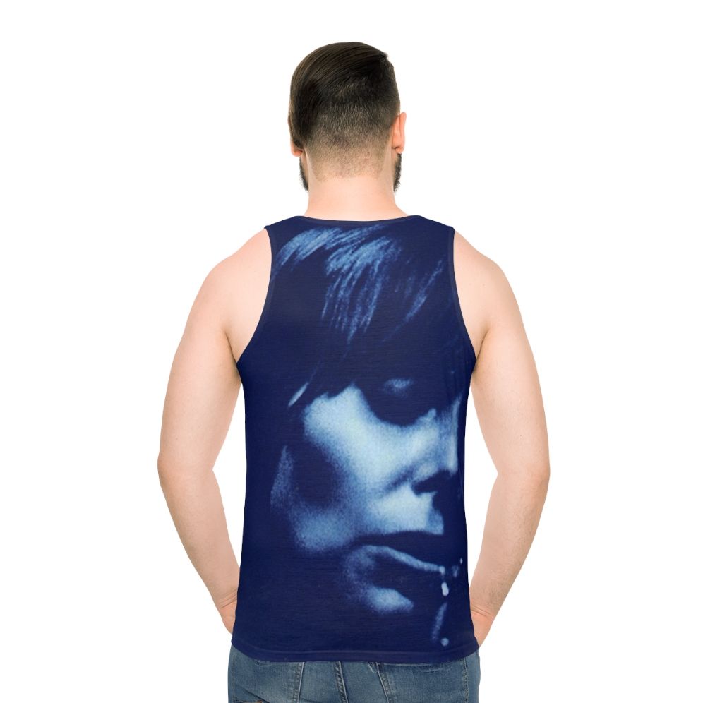 Joni Mitchell Blue Unisex Folk Music Tank Top - men back