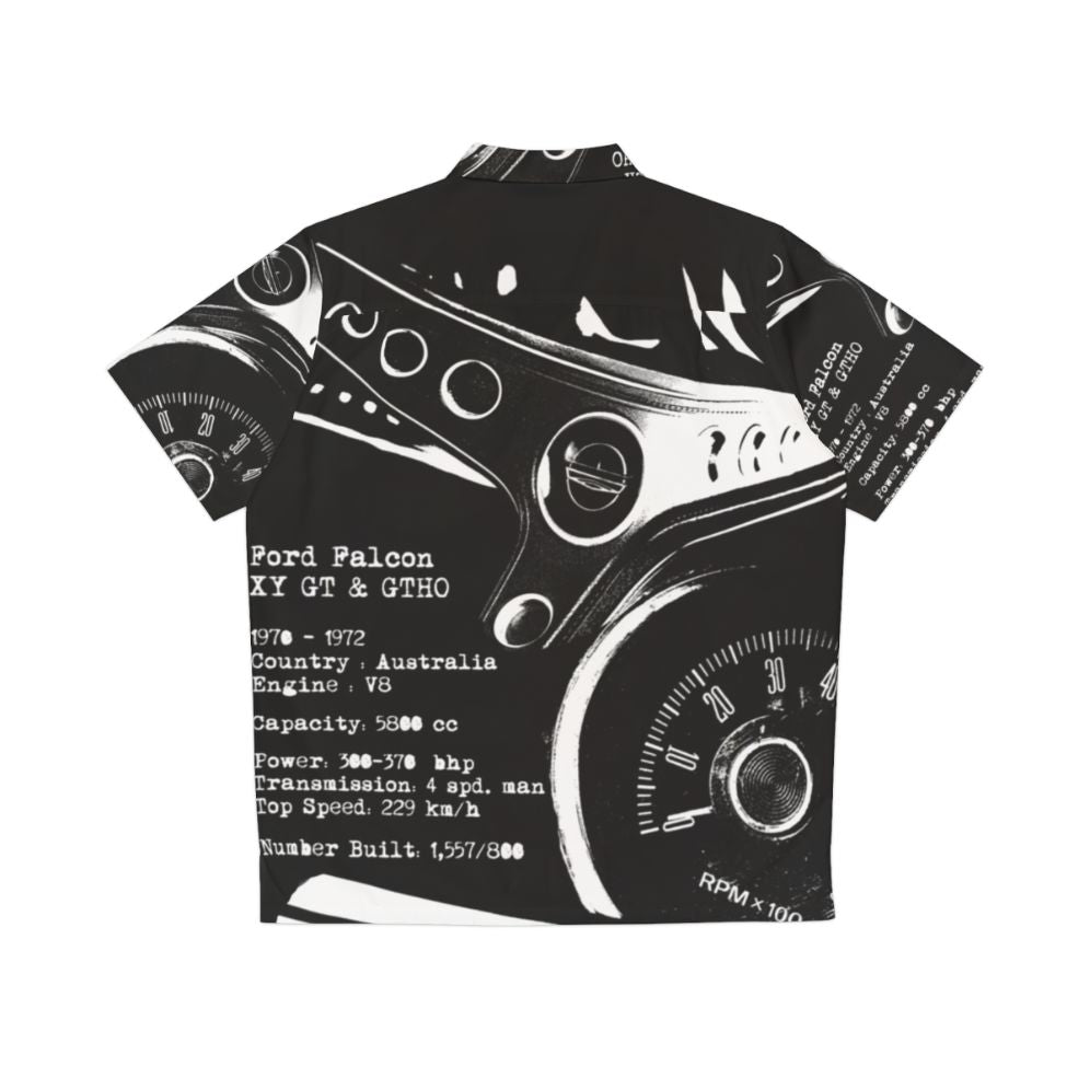 hawaiian shirt featuring ford falcon xy gtho muscle car - Back