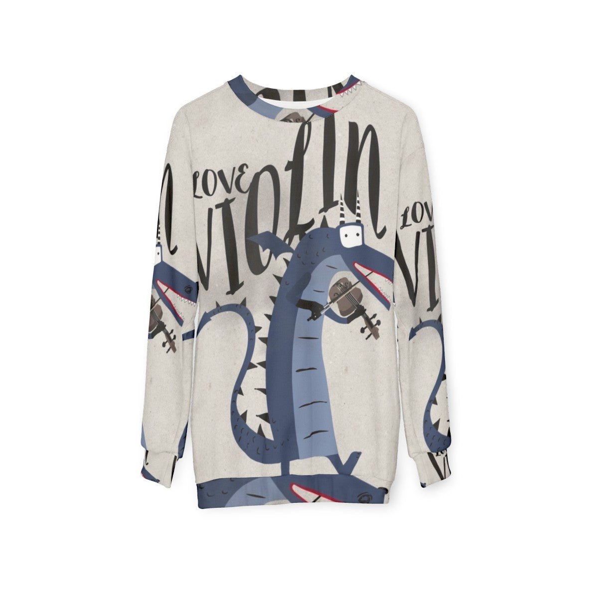 Blue Dragon Violinist Sweatshirt - hanging