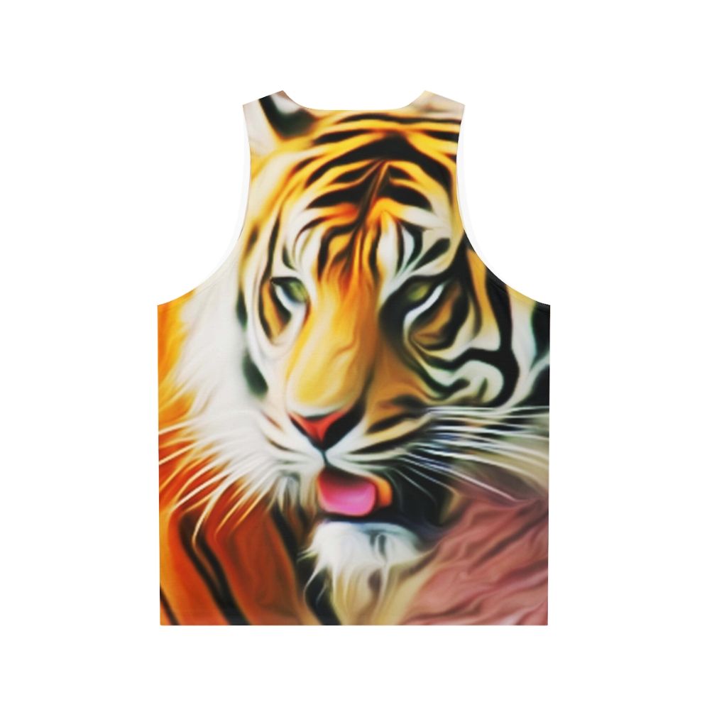 Unisex tank top with a graphic tiger design - Back