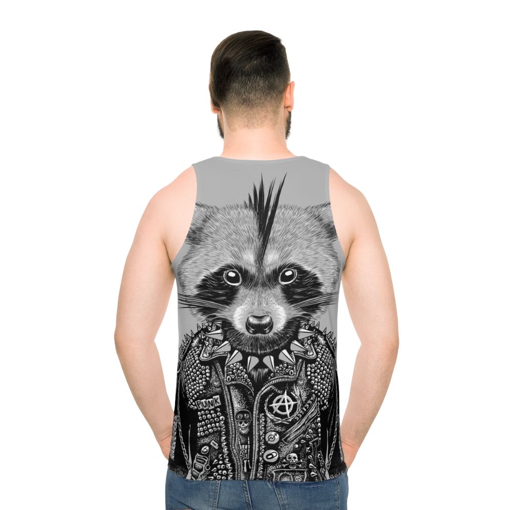 Punk Raccoon Graphic Tank Top - men back