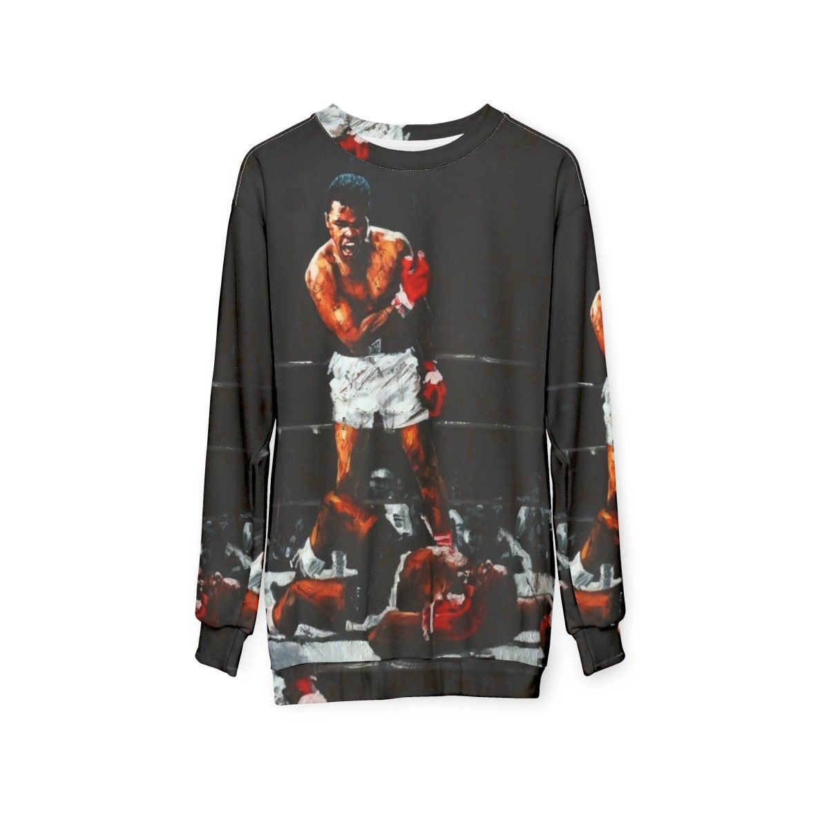 Muhammad Ali Knocking Out Sonny Liston - Sports Icon Sweatshirt - hanging