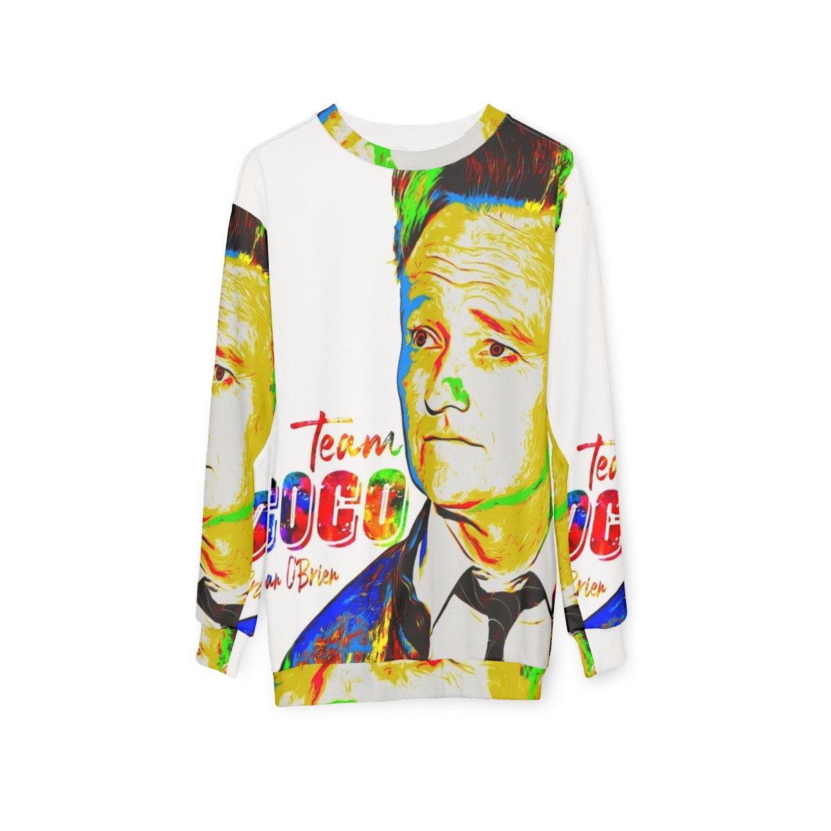 Conan O'Brien Team Coco Watercolor Portrait Sweatshirt - hanging