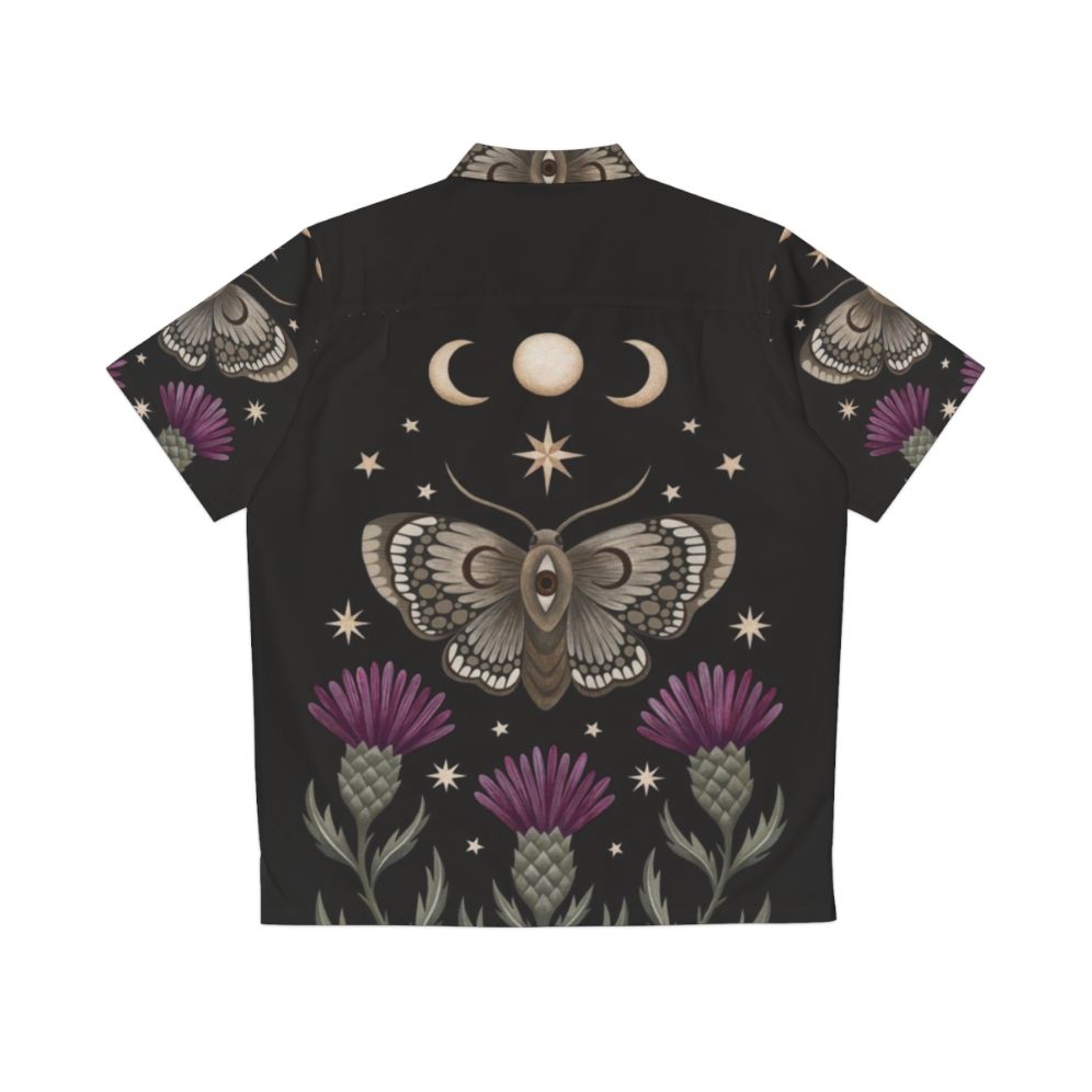 Enchanted Hawaiian shirt with moth and thistle design - Back