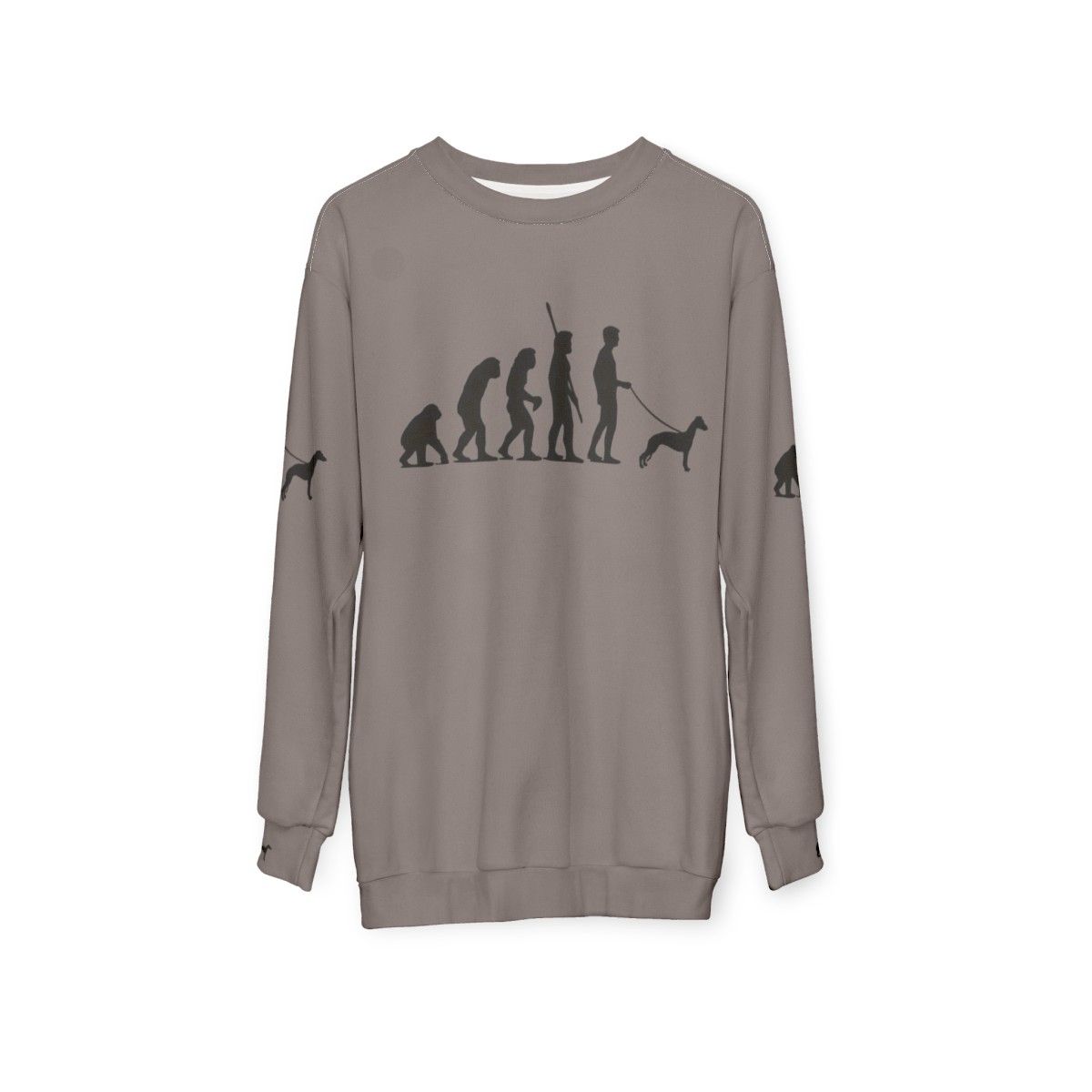 Evolution of Man Sweatshirt for Whippet, Greyhound, and Lurcher Lovers - hanging