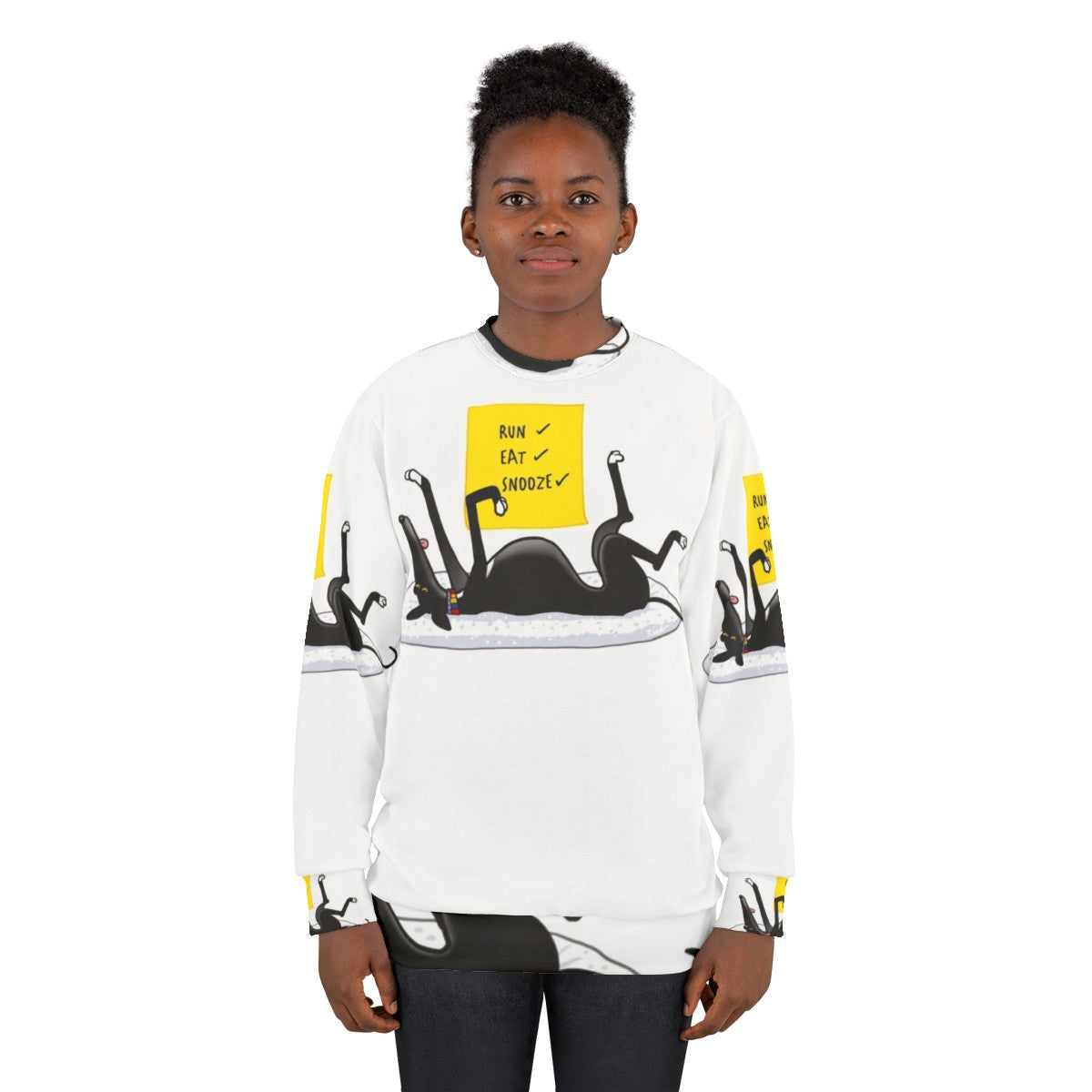 Cozy Greyhound Sweatshirt with Cartoon Dog Design - women